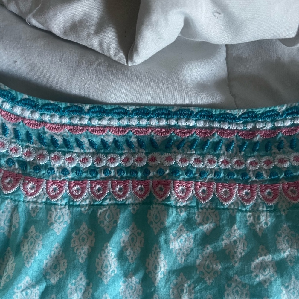 Talbots Turquoise Patterned Embroidered Sleeveles… - image 6